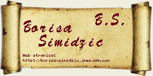 Boriša Simidžić vizit kartica